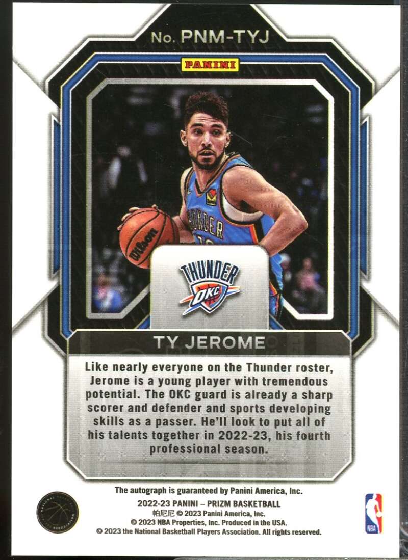 Ty Jerome Card 2022-23 Panini Prizm Penmanship Autograph #22  Image 2
