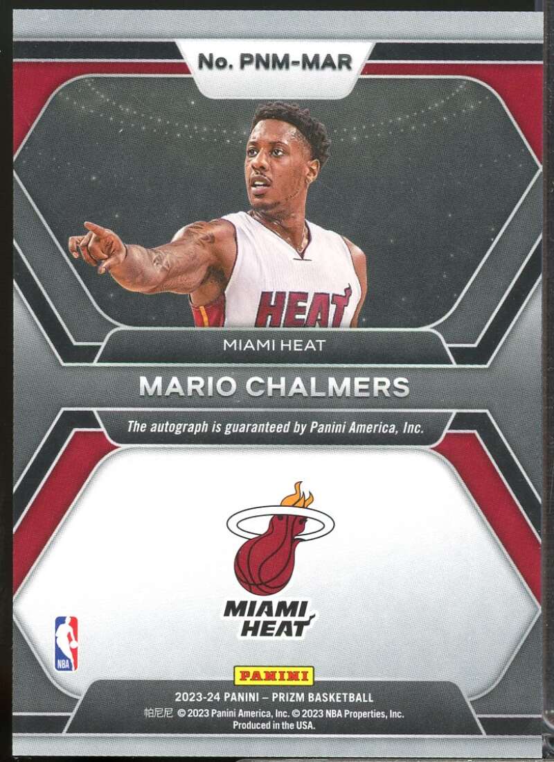 Mario Chalmers Card 2023-24 Panini Prizm Penmanship Autograph #15  Image 2
