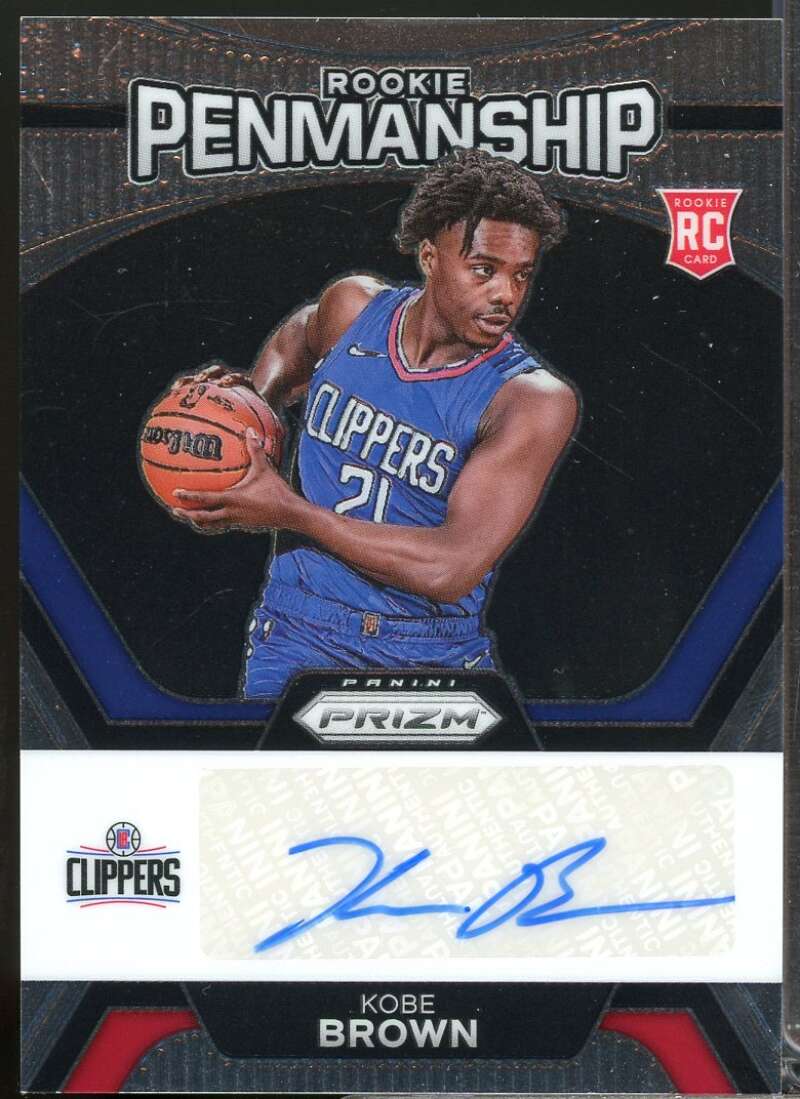 Kobe Brown Card 2023-24 Panini Prizm Rookie Penmanship Autograph #8  Image 1