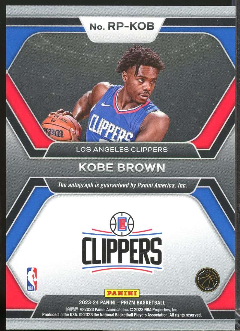 Kobe Brown Card 2023-24 Panini Prizm Rookie Penmanship Autograph #8  Image 2