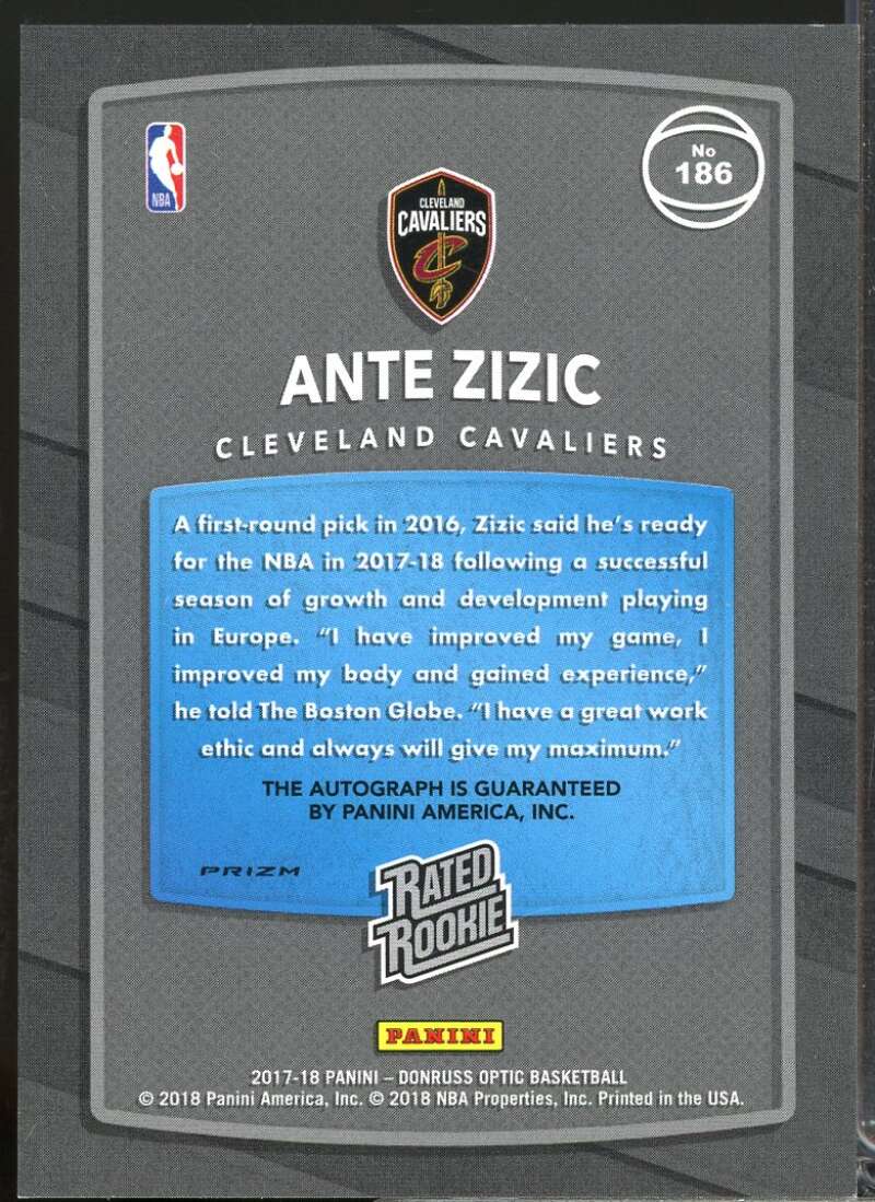 Ante Zizic 2017-18 Donruss Optic Rated Rookies Signatures Autograph Purple #186  Image 2