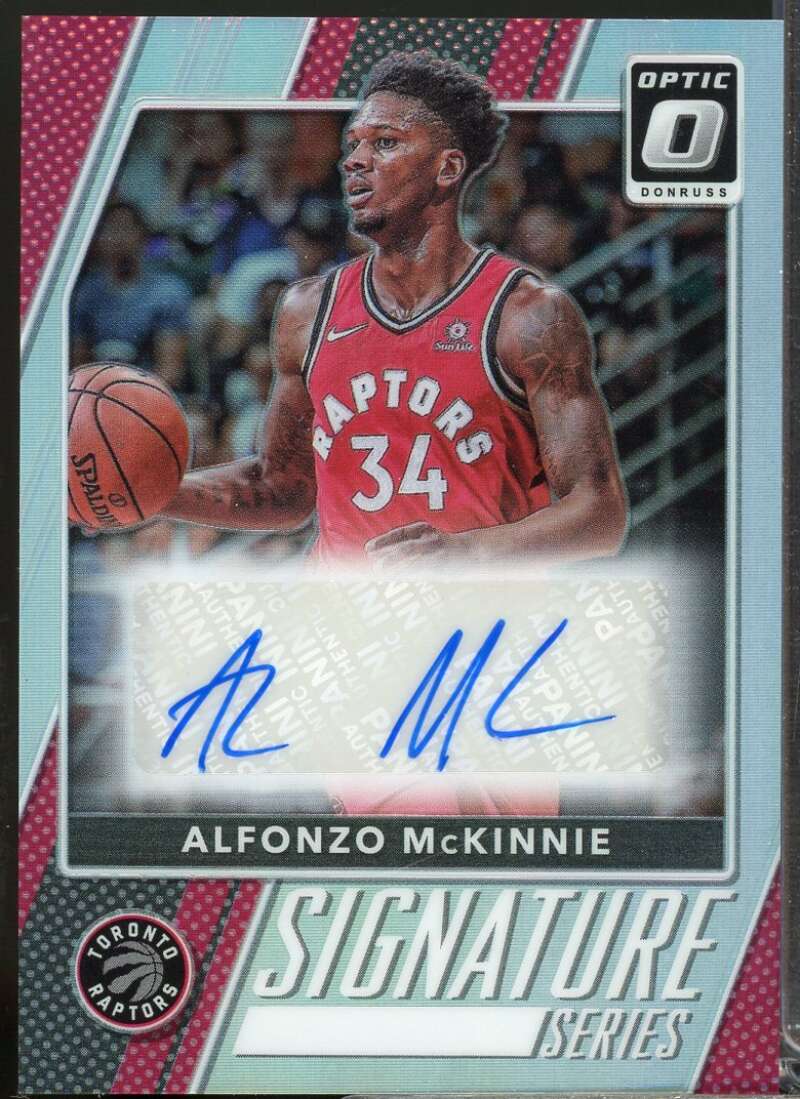 Alfonzo McKinnie Rookie 2017-18 Donruss Optic Signature Series Auto Holo #100  Image 1