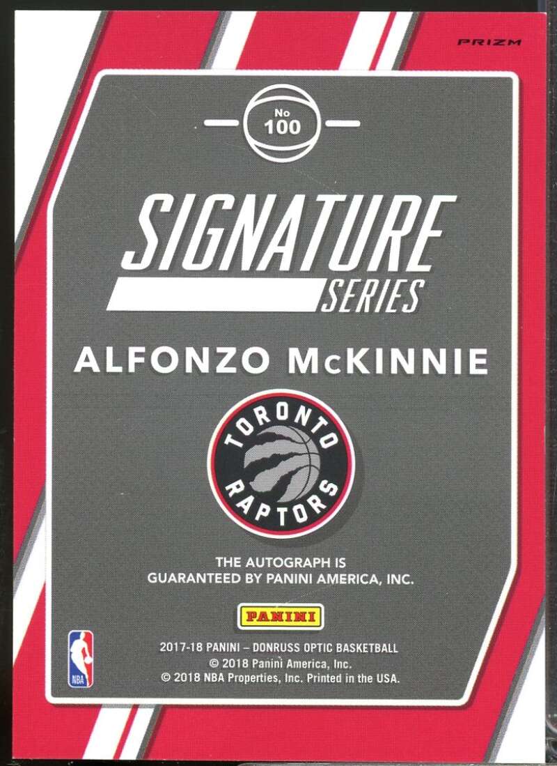 Alfonzo McKinnie Rookie 2017-18 Donruss Optic Signature Series Auto Holo #100  Image 2