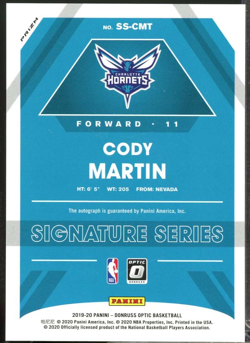 Cody Martin Rookie 2019-20 Donruss Optic Signature Series Autograph Holo #81  Image 2