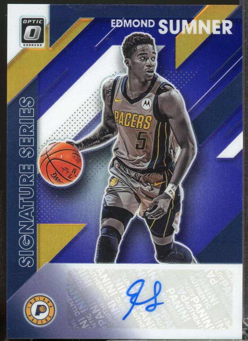 Edmond Sumner Card 2019-20 Donruss Optic Signature Series Autograph Purple #39  Image 1