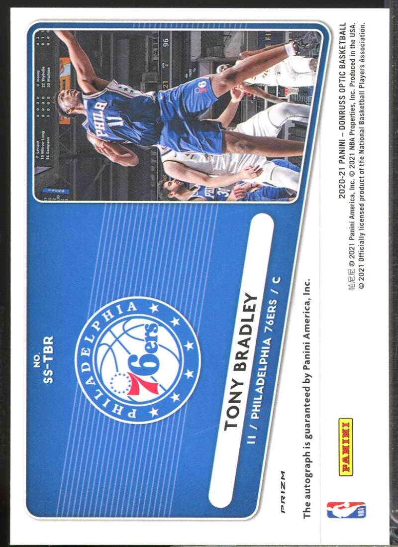 Tony Bradley Card 2020-21 Donruss Optic Signature Series Autograph Purple #17  Image 2