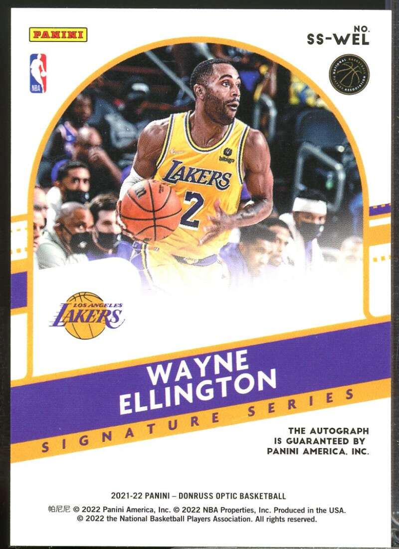 Wayne Ellington Card 2021-22 Donruss Optic Signature Series Autograph #15  Image 2