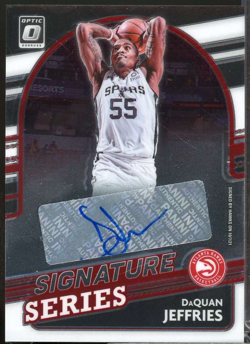 DaQuan Jeffries Card 2021-22 Donruss Optic Signature Series Autograph #39  Image 1