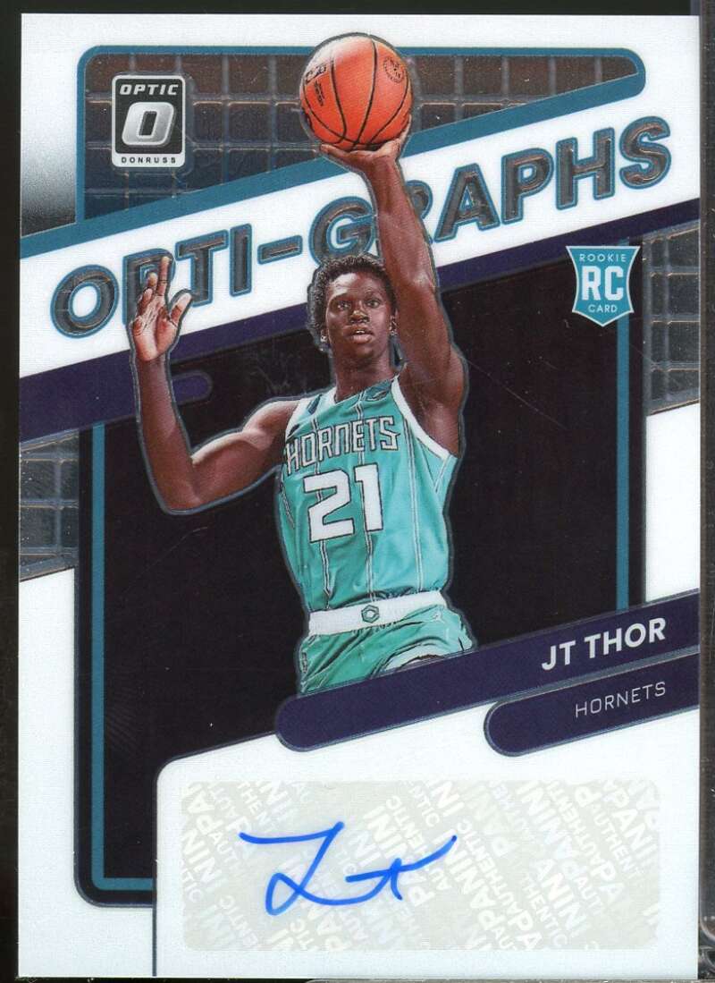 JT Thor Rookie /99 Card 2021-22 Donruss Optic Opti-Graphs Autograph #55  Image 1