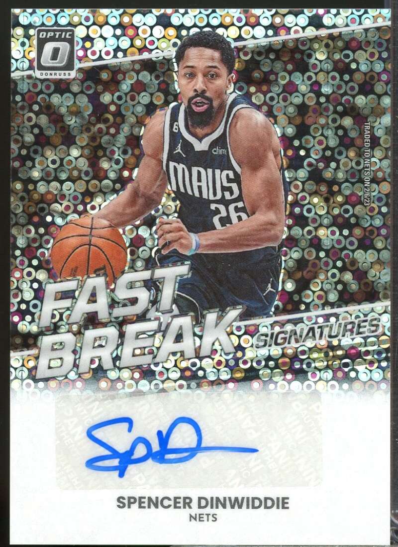 Spencer Dinwiddie 2022-23 Donruss Optic Fast Break Signatures Autograph #34  Image 1