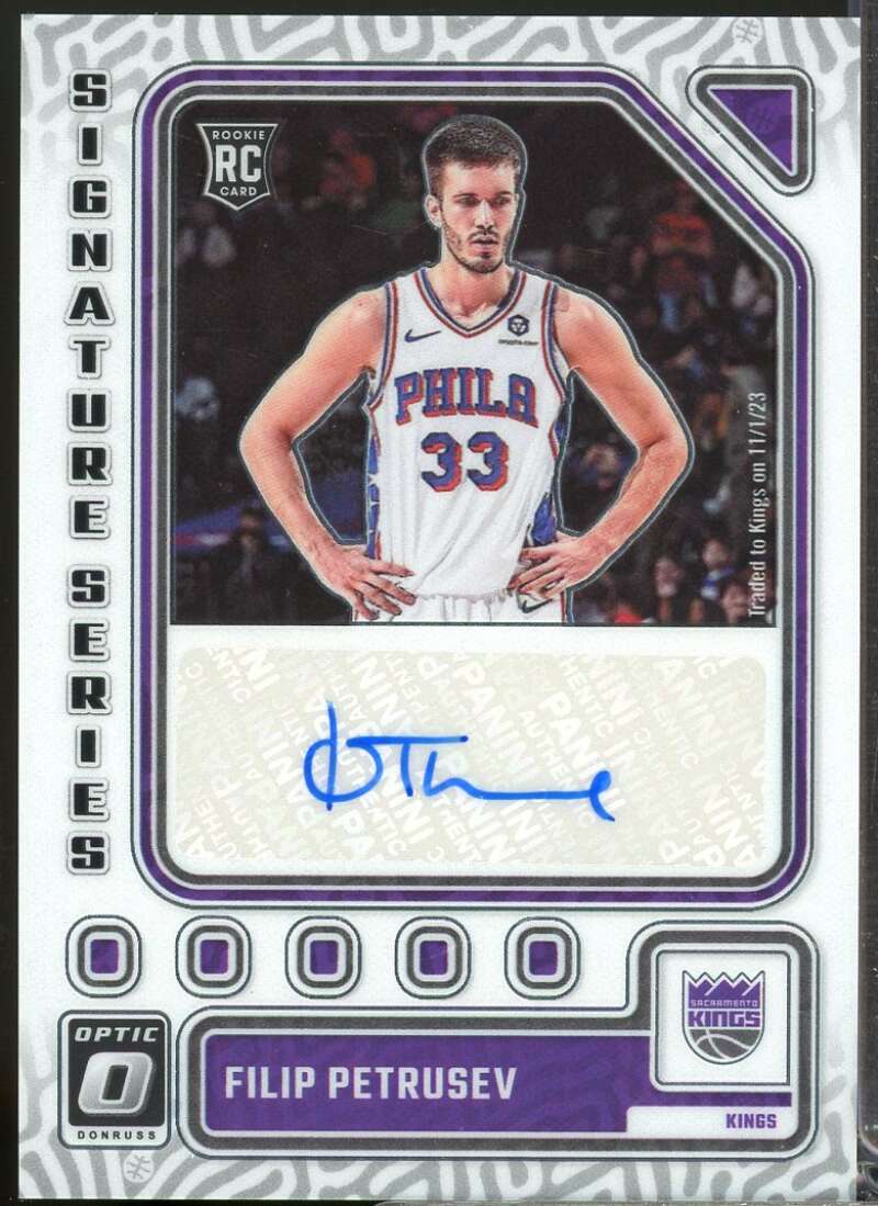 Filip Petrusev Rookie Card 2023-24 Donruss Optic Signature Series Autograph #43  Image 1