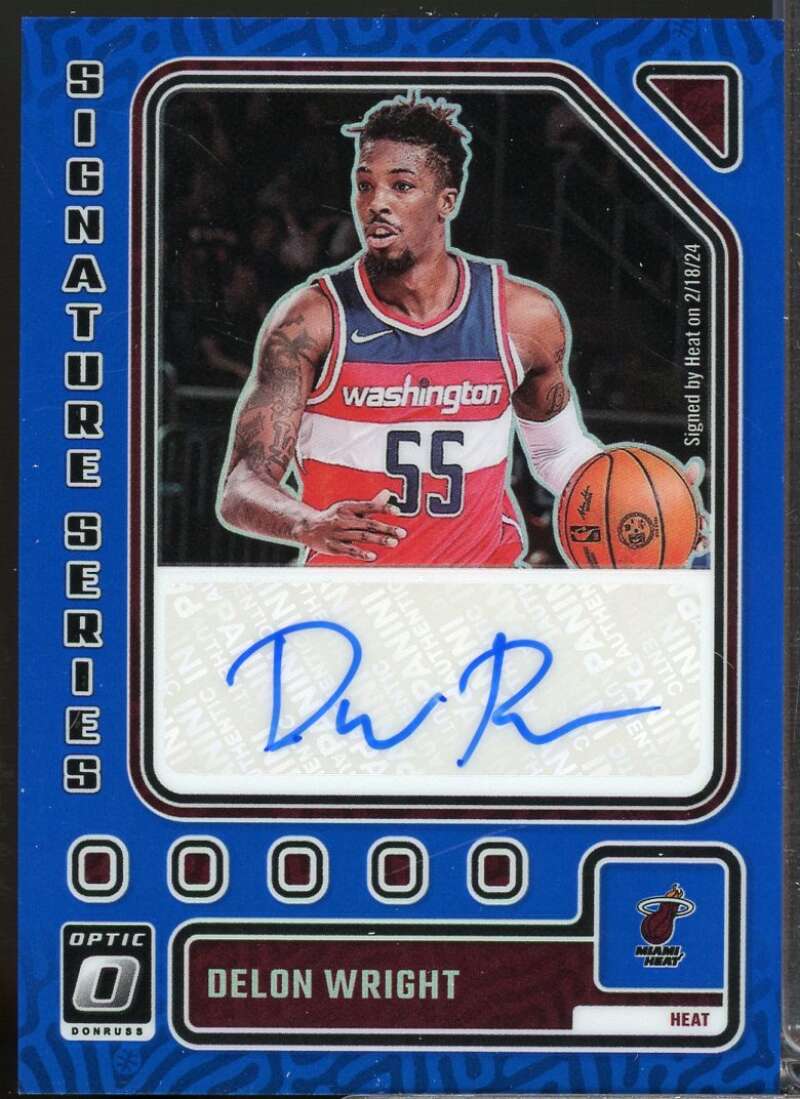 Delon Wright /25 Card 2023-24 Donruss Optic Signature Series Autograph Blue #84  Image 1