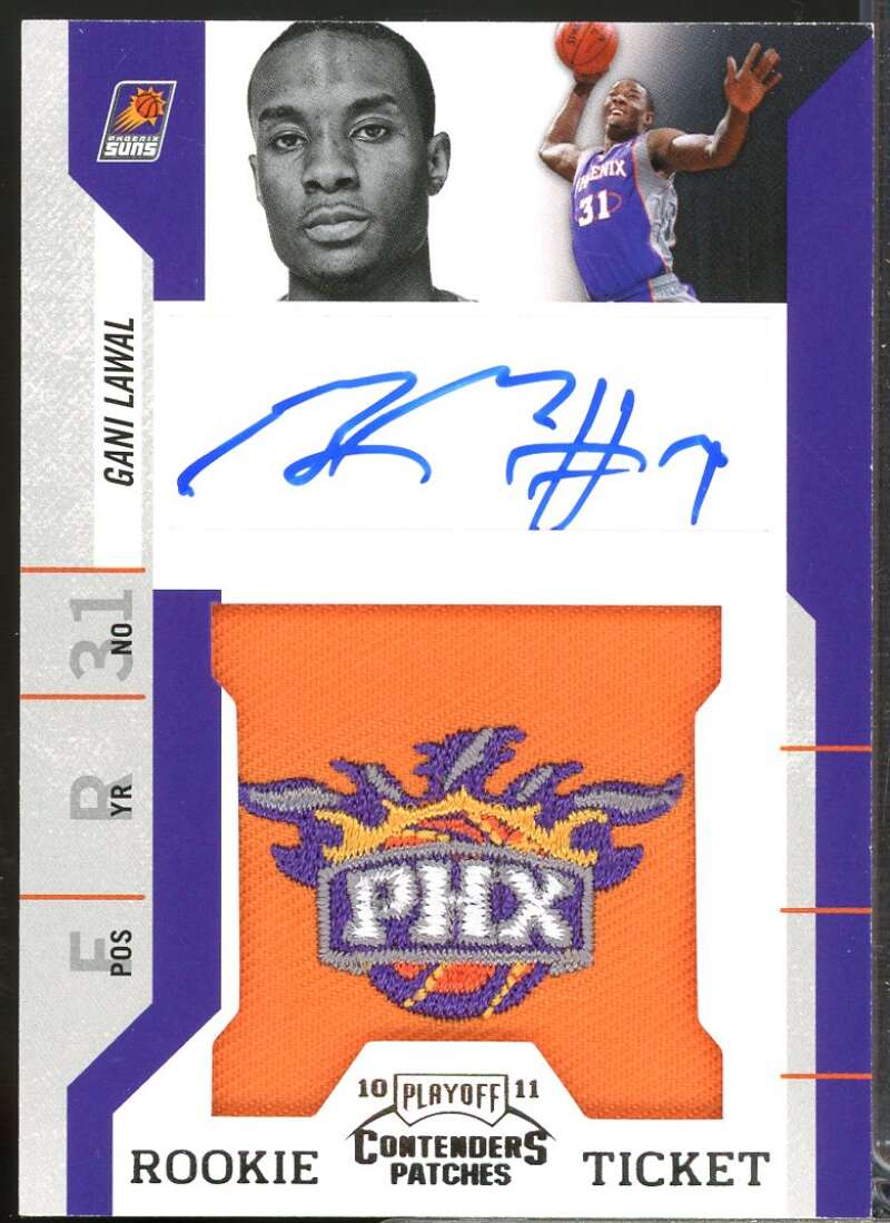 Gani Lawal Rookie 2010-11 Playoff Contenders Rookie Ticket Autograph Patch #185  Image 1
