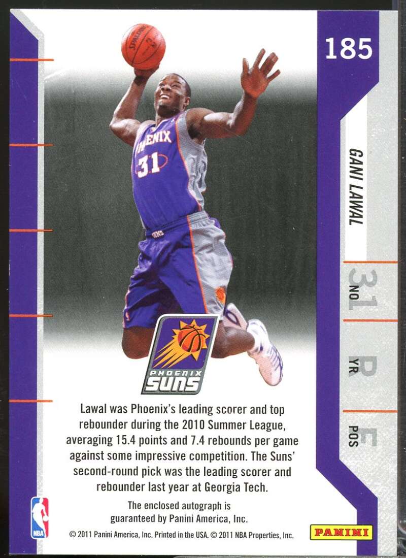 Gani Lawal Rookie 2010-11 Playoff Contenders Rookie Ticket Autograph Patch #185  Image 2