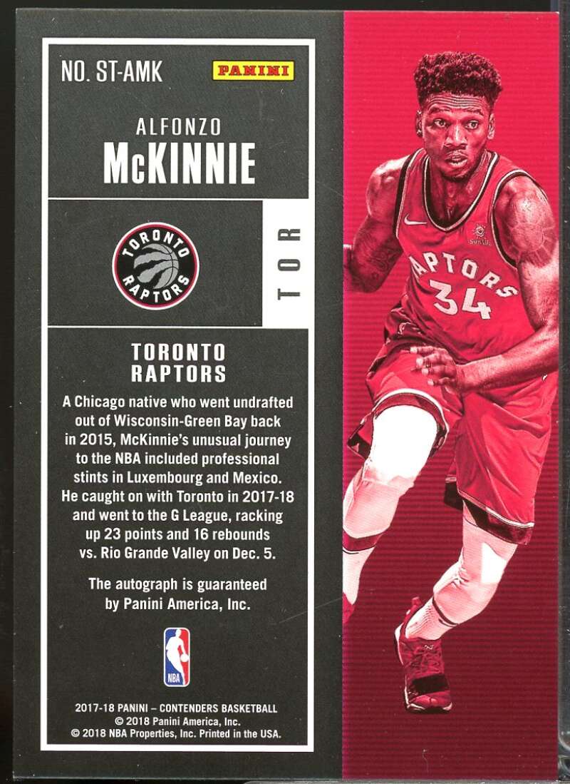 Alfonzo McKinnie 2017-18 Panini Contenders Rookie Ticket Retail Autographs #26  Image 2