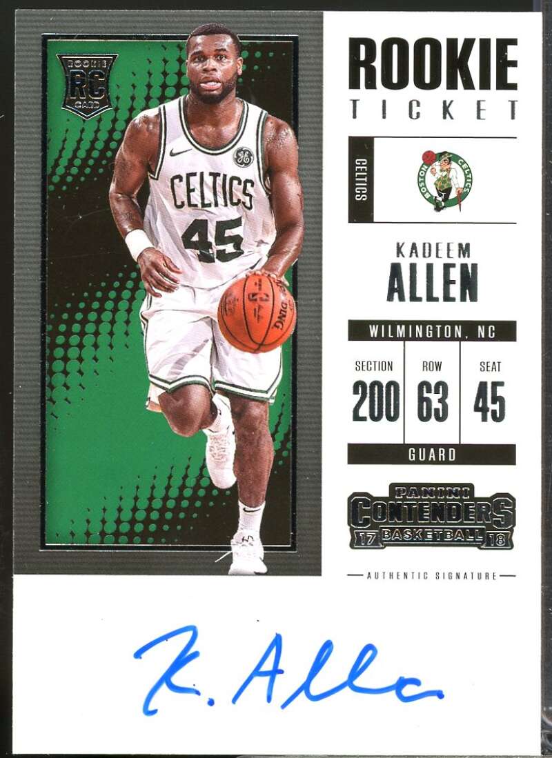 Kadeem Allen Card 2017-18 Panini Contenders Rookie Ticket Retail Autographs #55  Image 1