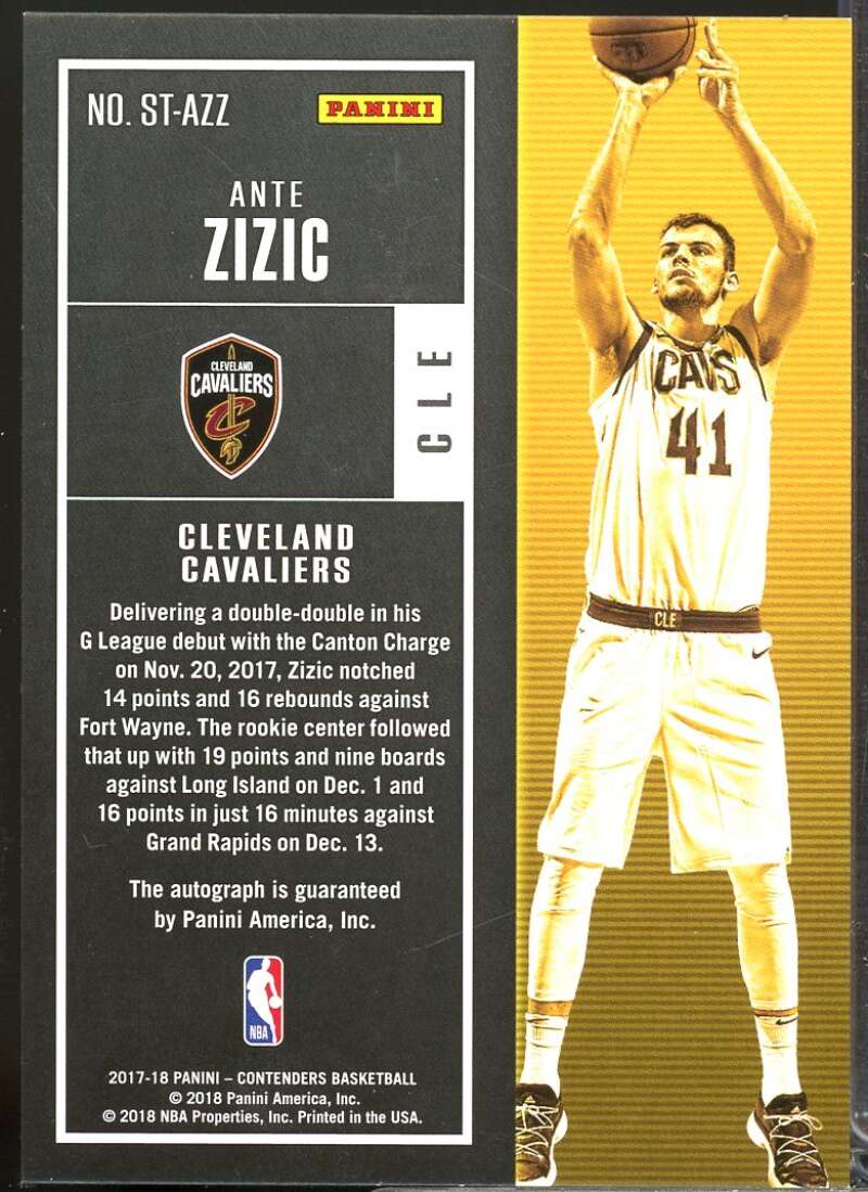 Ante Zizic 2017-18 Panini Contenders Rookie Season Ticket Retail Autographs #36  Image 2