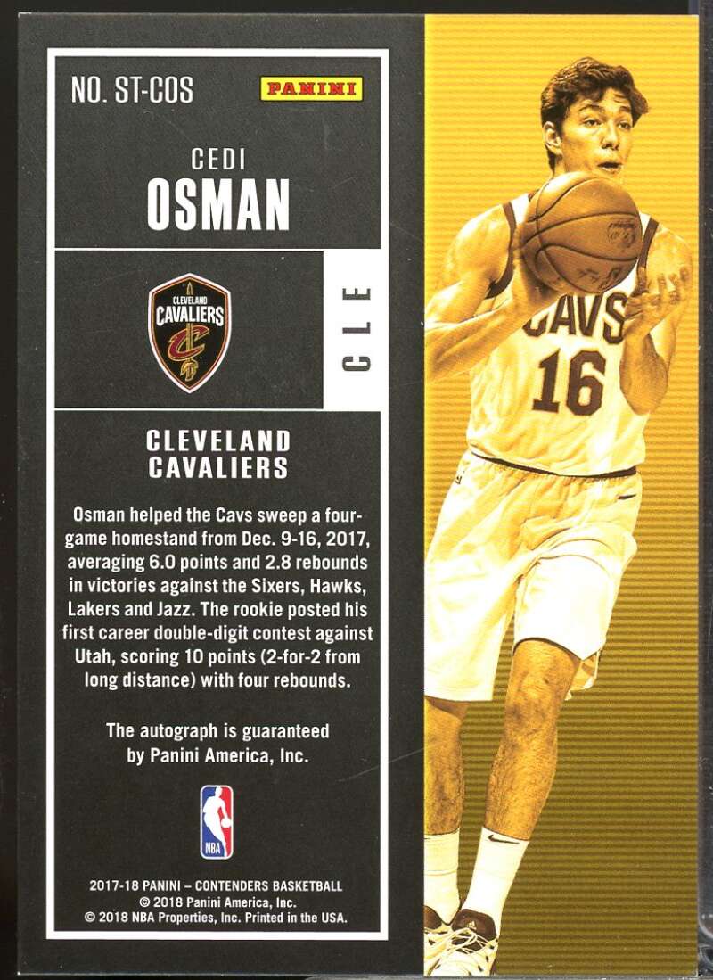 Cedi Osman 2017-18 Panini Contenders Rookie Season Ticket Retail Autographs #28  Image 2