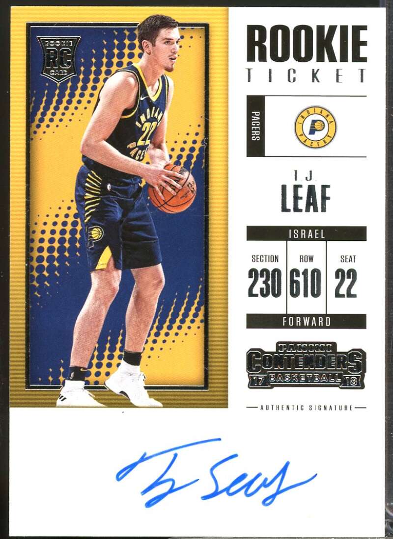 TJ Leaf 2017-18 Panini Contenders Rookie Season Ticket Retail Autographs #31  Image 1
