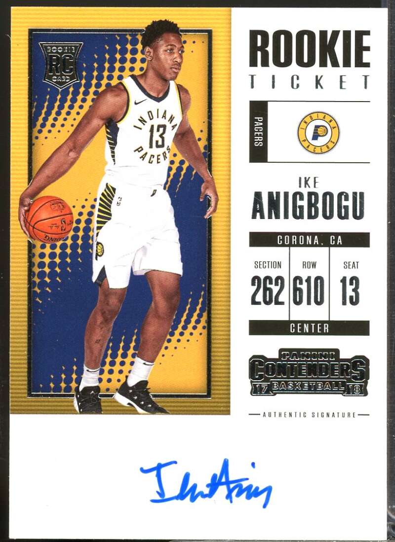 Ike Anigbogu 2017-18 Panini Contenders Rookie Season Ticket Retail Autograph #4  Image 1