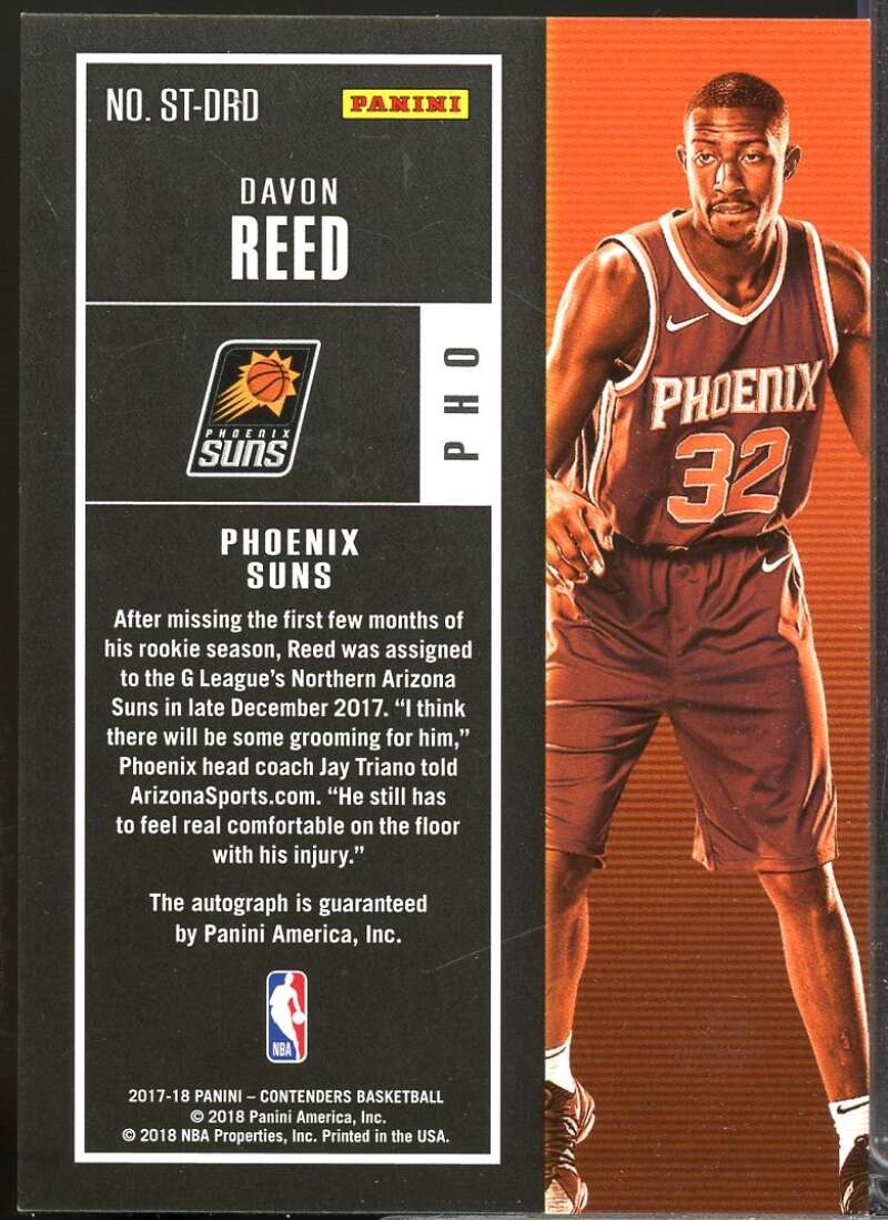 Davon Reed 2017-18 Panini Contenders Rookie Season Ticket Retail Autographs #10  Image 2