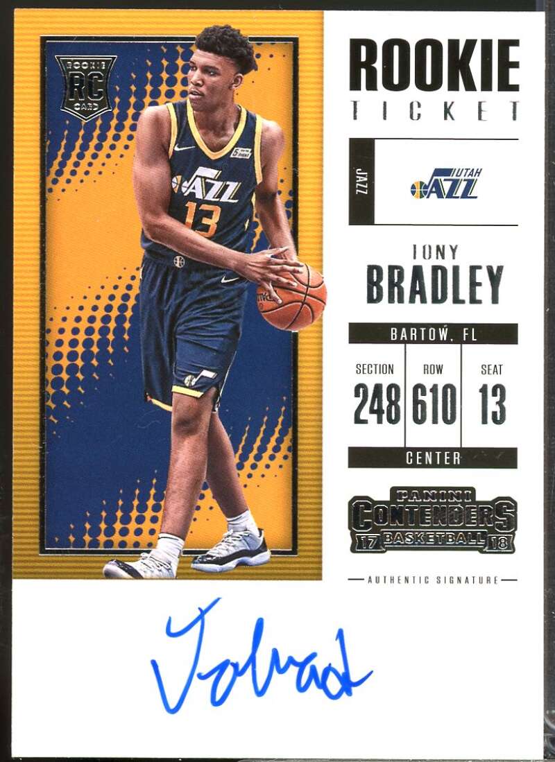 Tony Bradley 2017-18 Panini Contenders Rookie Season Ticket Retail Auto #51  Image 1