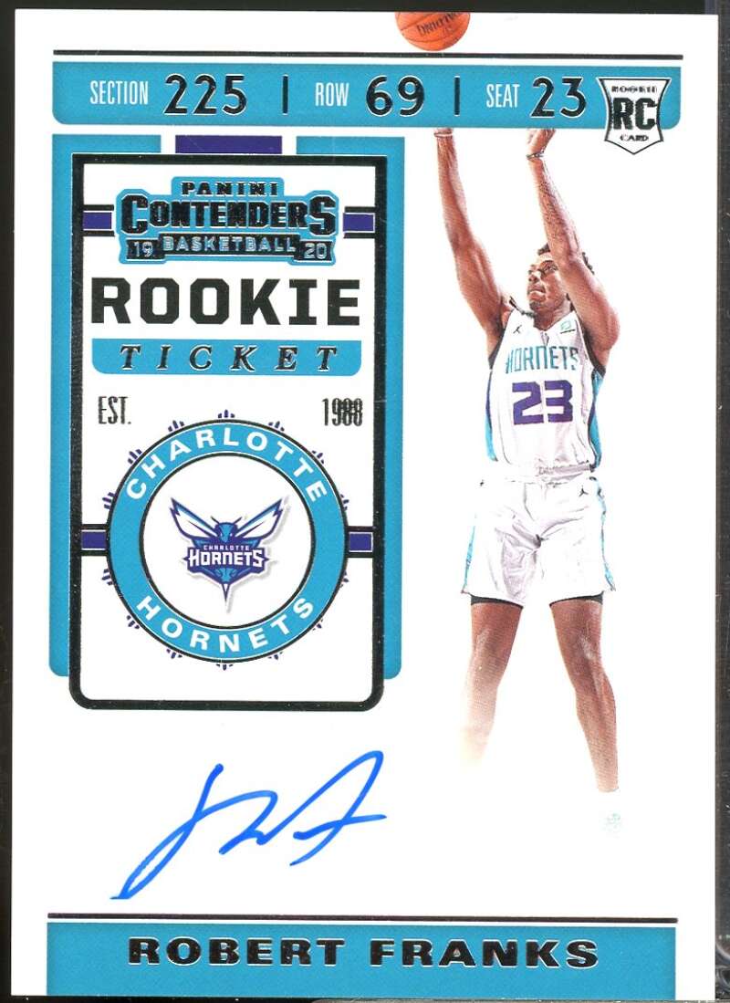 Robert Franks Rookie Card 2019-20 Panini Contenders Autograph #161  Image 1