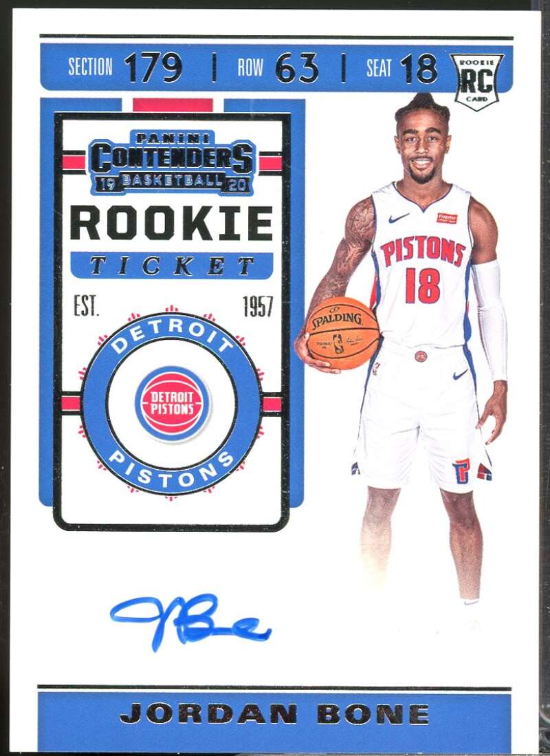 Jordan Bone Rookie Card 2019-20 Panini Contenders Autograph #153  Image 1