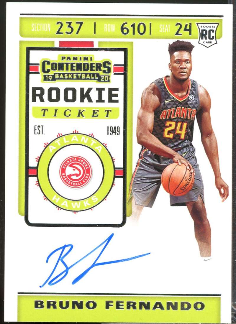 Bruno Fernando Rookie Card 2019-20 Panini Contenders Autograph #137  Image 1