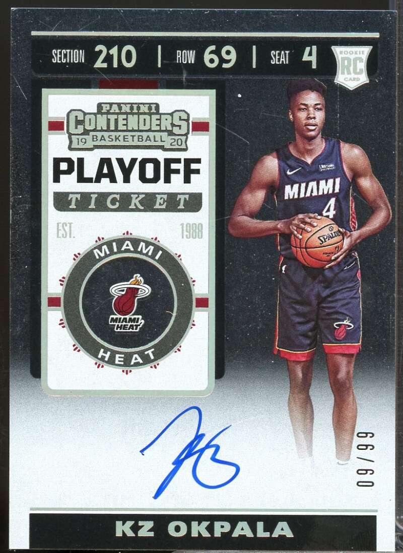 KZ Okpala Rookie /99 2019-20 Panini Contenders Autograph Playoff Ticket #121  Image 1