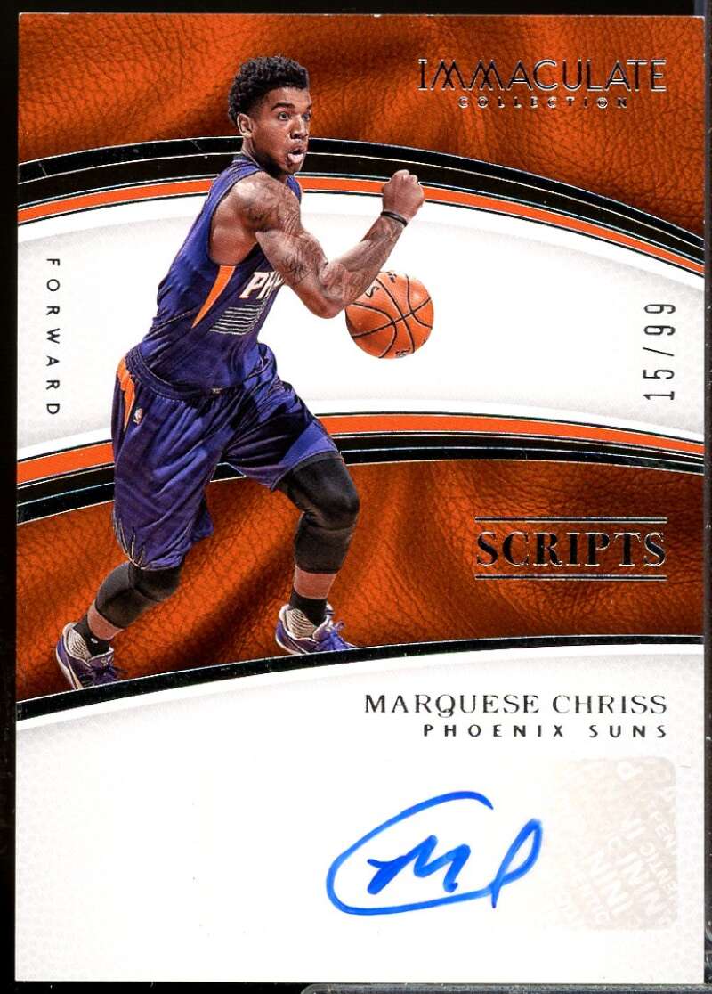 Marquese Chriss Rookie Card 2016-17 Immaculate Collection Scripts Autograph #14  Image 1