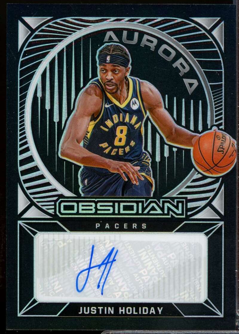 Justin Holiday /149 Card 2020-21 Panini Obsidian Aurora Autographs #20  Image 1