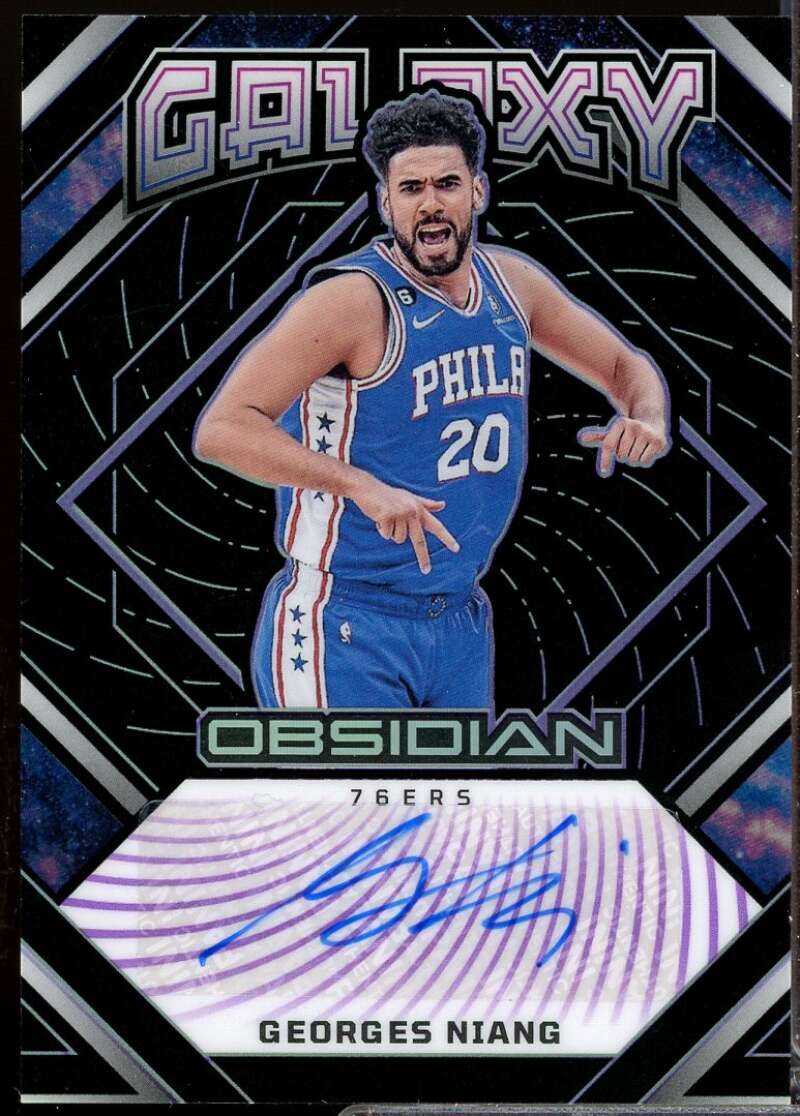 Georges Niang 2022-23 Obsidian Galaxy Ink Autograph Electric Etch Purple #21  Image 1