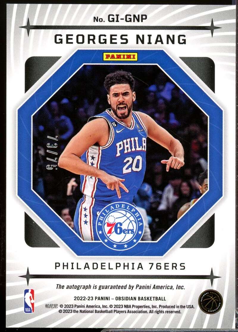 Georges Niang 2022-23 Obsidian Galaxy Ink Autograph Electric Etch Purple #21  Image 2