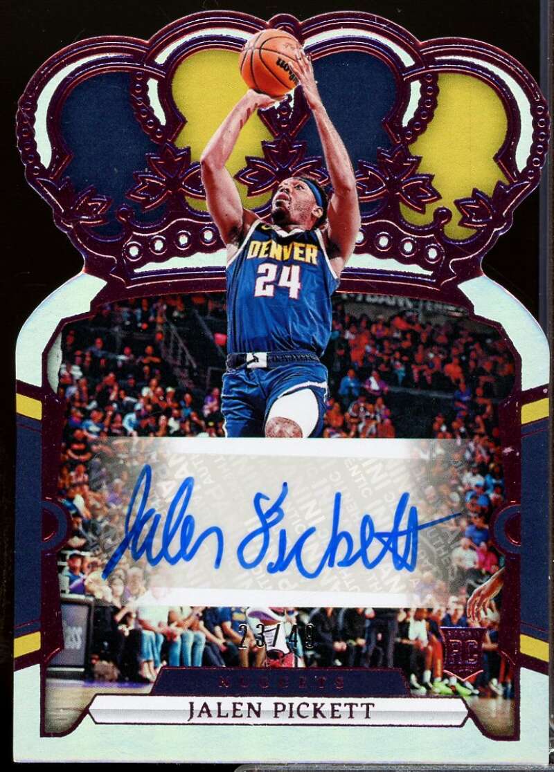 Jalen Pickett /49 Card 2023-24 Crown Royale Rookie Crown Autographs Pink #19  Image 1
