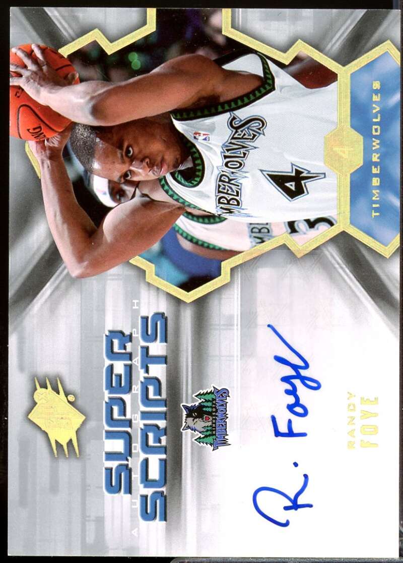 Randy Foye Card 2007-08 SPx Super Scripts Autograph #RF  Image 1