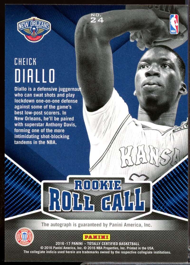 Cheick Diallo Card 2016-17 Totally Certified Rookie Roll Call Autographs #24  Image 2