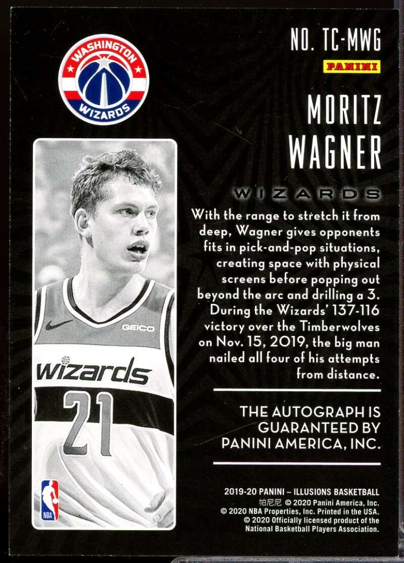 Moritz Wagner Card 2019-20 Panini Illusions Trophy Collection Autograph #57  Image 2