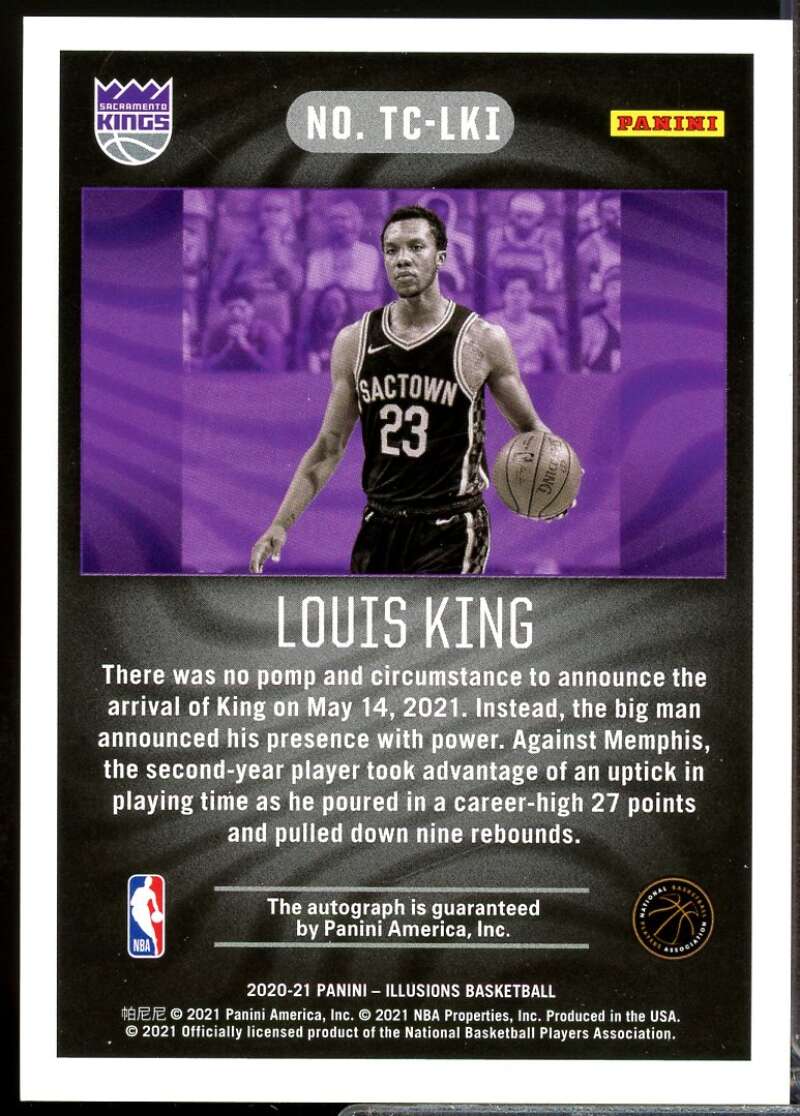 Louis King Card 2020-21 Panini Illusions Trophy Collection Autograph #29  Image 2