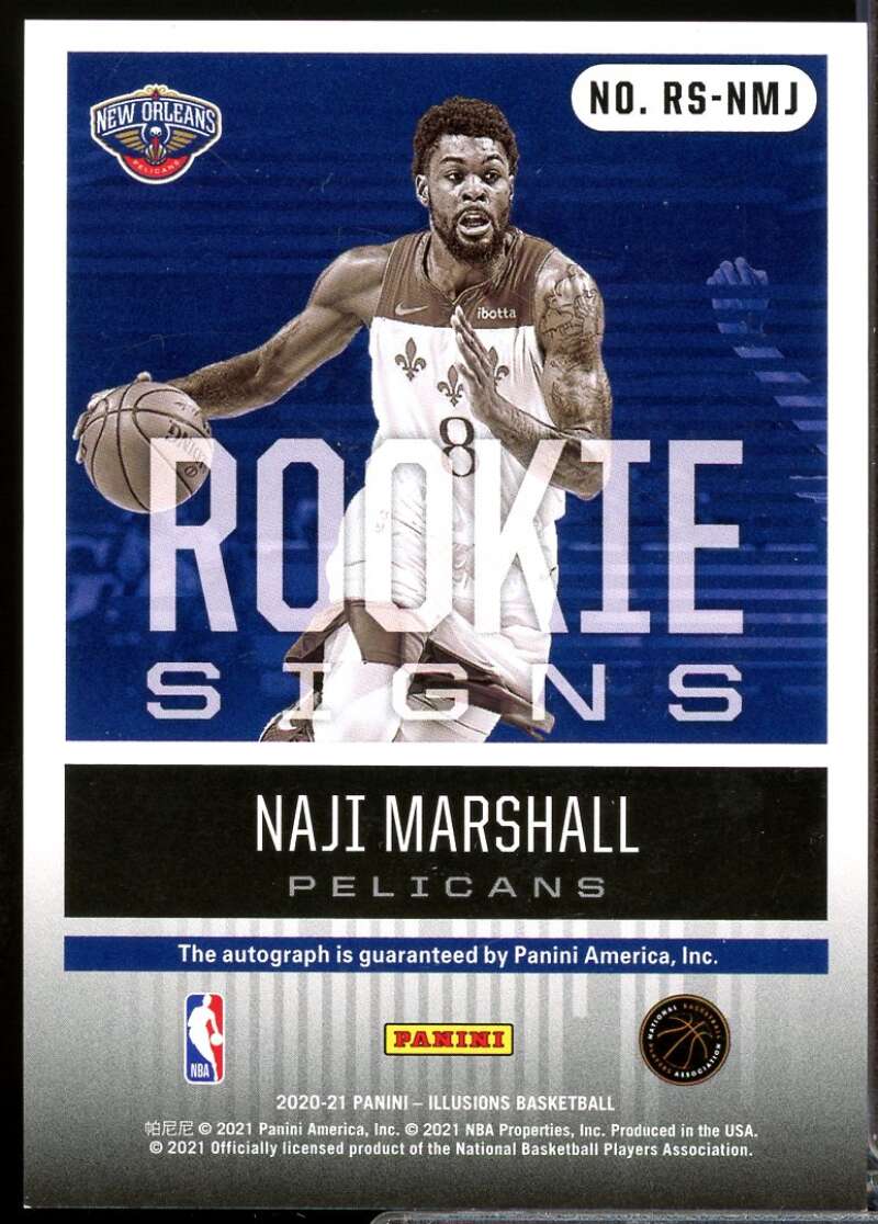 Naji Marshall Card 2020-21 Panini Illusions Rookie Signs Autograph #4  Image 2