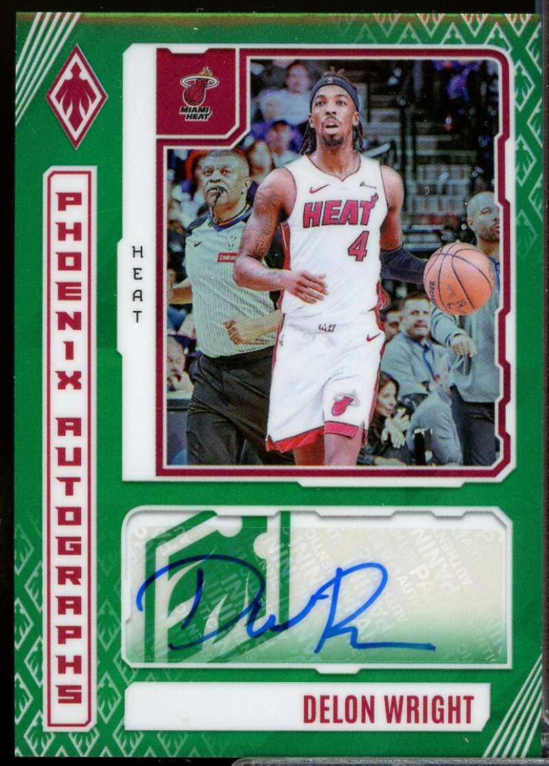 Delon Wright Card 2023-24 Panini Phoenix Autographs Phoenix Green #9  Image 1