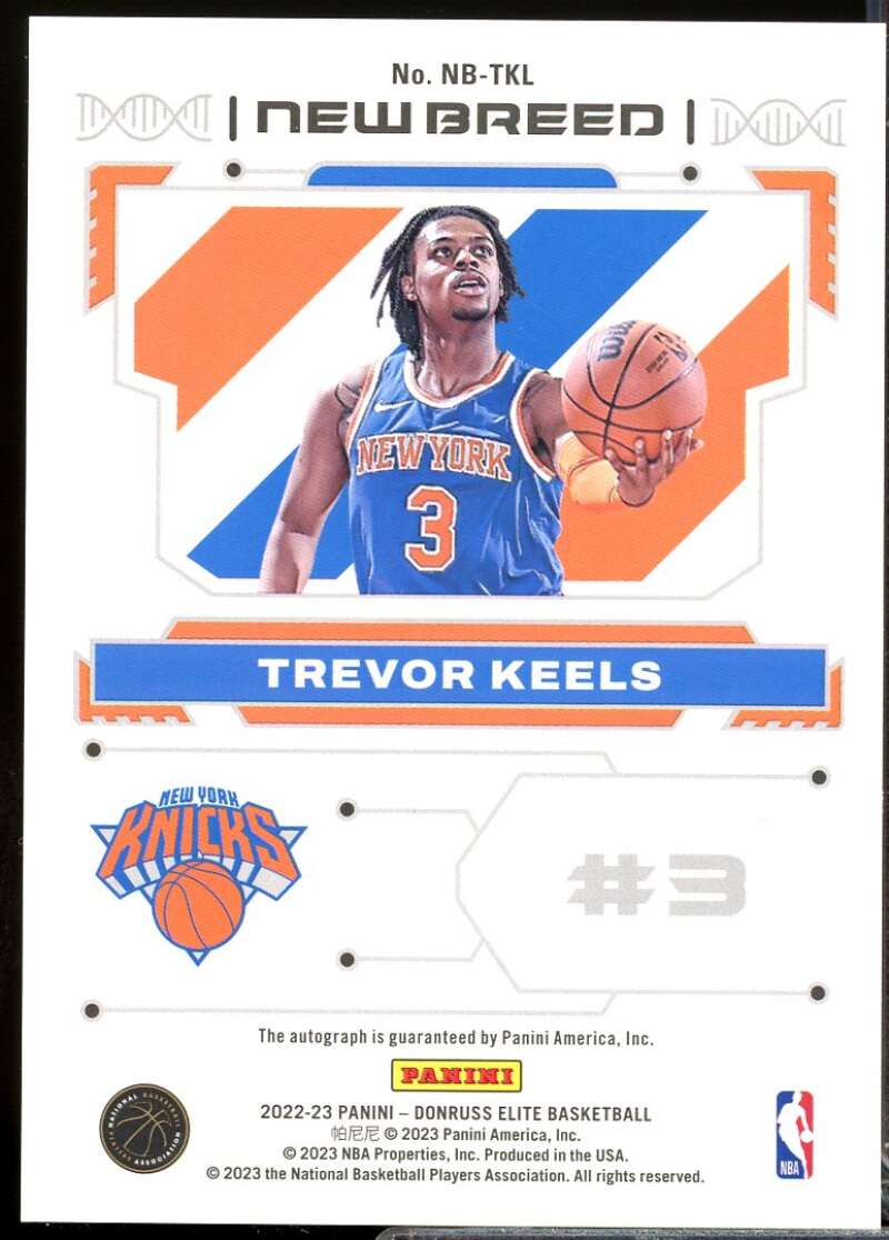 Trevor Keels Rookie Card 2022-23 Elite New Breed Autographs #50  Image 2