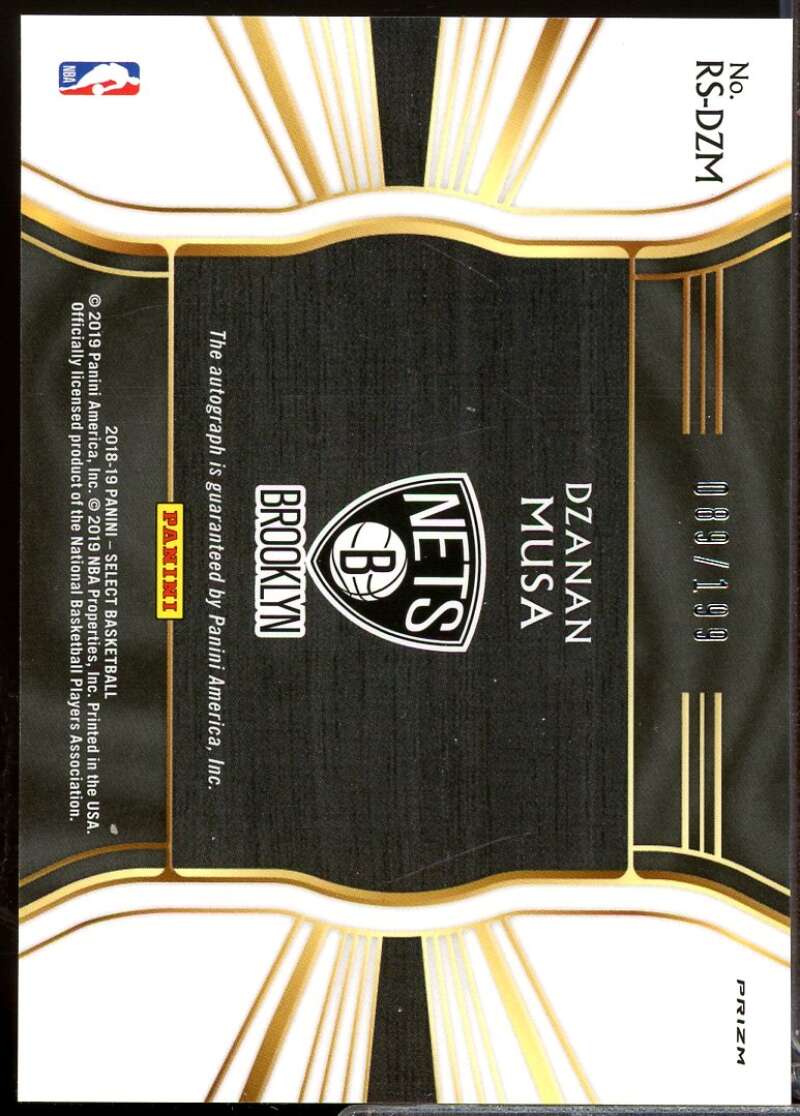 Dzanan Musa /199 Card 2018-19 Select Rookie Signatures Autograph #17  Image 2