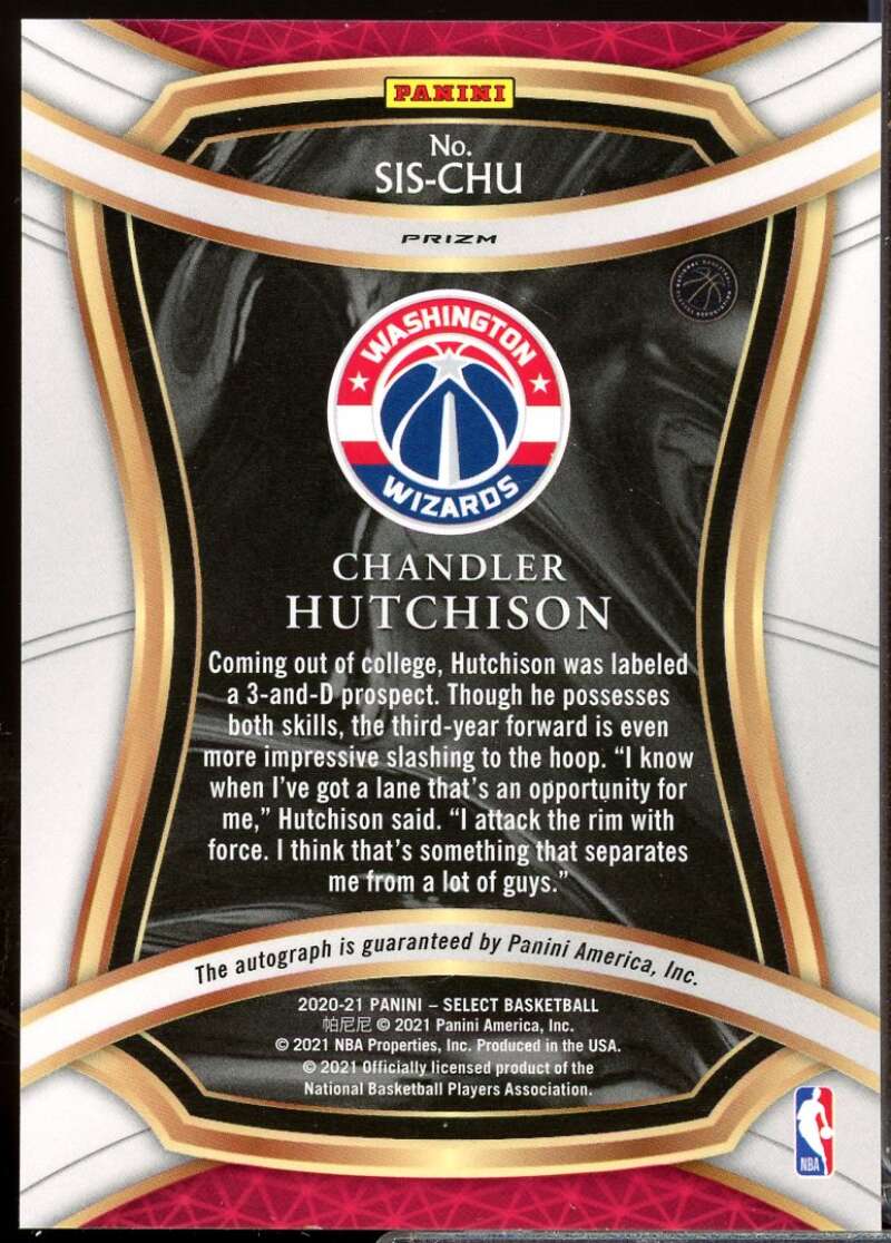 Chandler Hutchison Card 2020-21 Select Signature Selections Autograph #9  Image 2