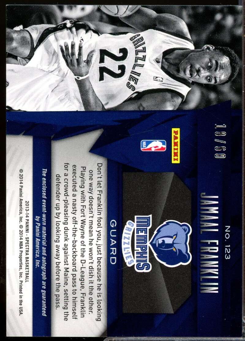 Jamaal Franklin /60 2013-14 Panini Spectra Rookie Jerseys Autograph Orange #123  Image 2