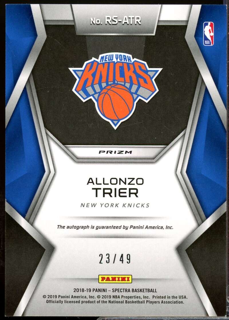 Allonzo Trier Rookie 2018-19 Spectra Rising Stars Signature Auto Neon Green #15  Image 2