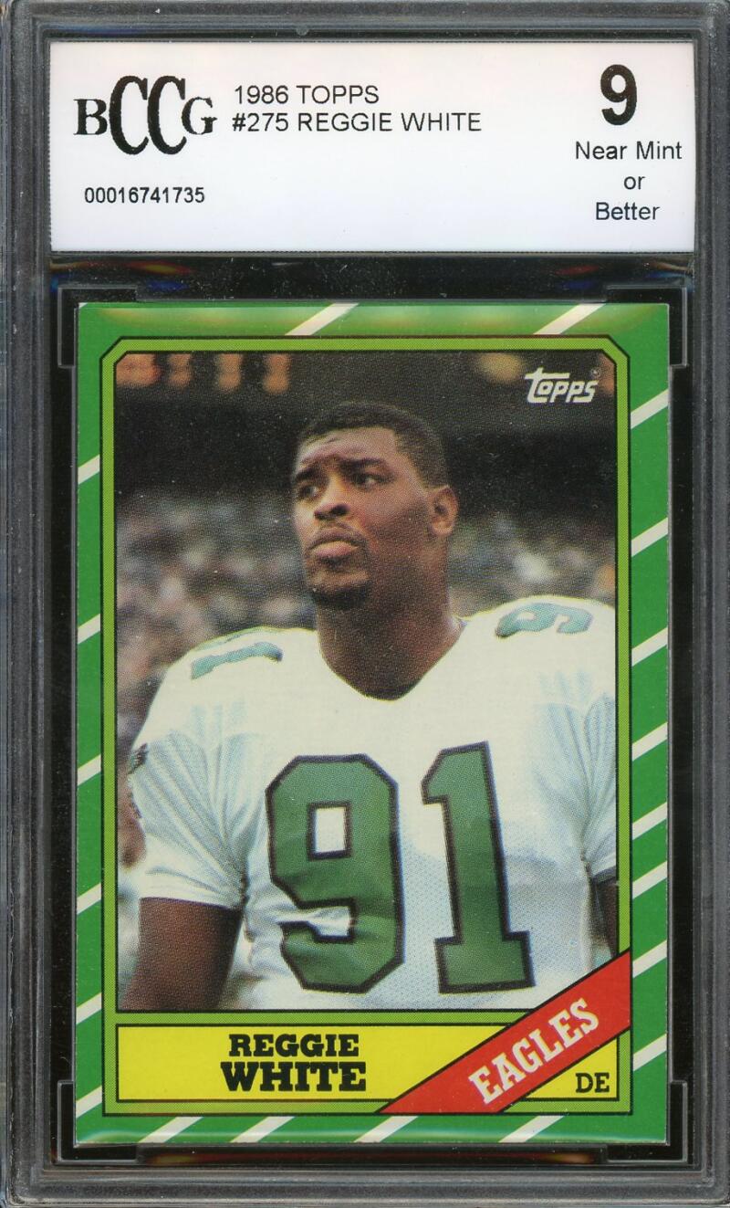 1986 Topps #275 Reggie White Rookie Card BGS BCCG 9 Near Mint+ Image 1
