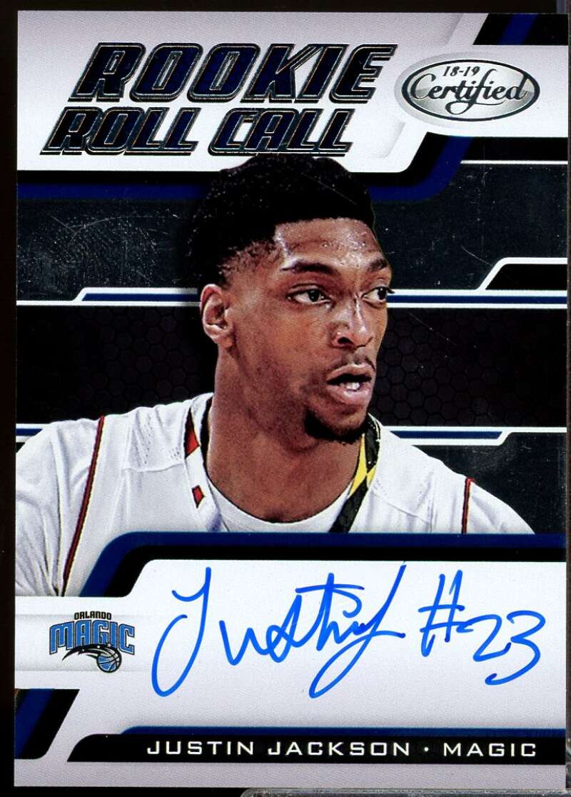 Justin Jackson Card 2018-19 Certified Rookie Roll Call Autographs #49  Image 1