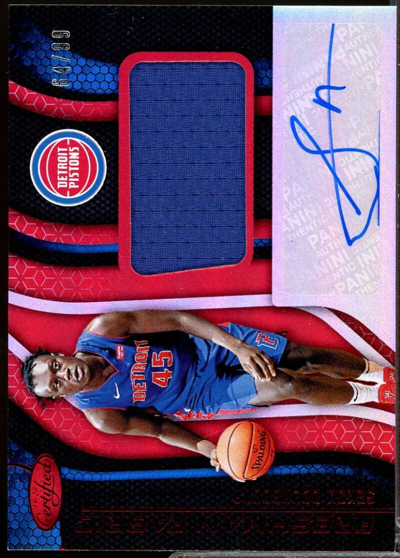 Sekou Doumbouya Rookie 2019-20 Certified Freshman Fabric Jersey Auto Red #34  Image 1