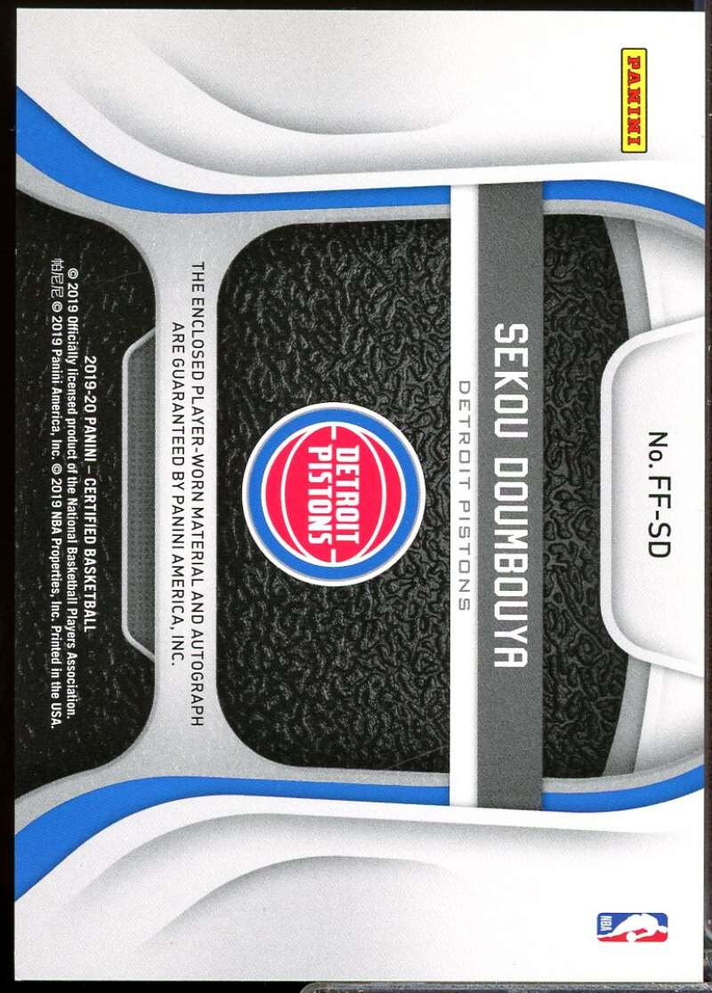 Sekou Doumbouya Rookie 2019-20 Certified Freshman Fabric Jersey Auto Red #34  Image 2